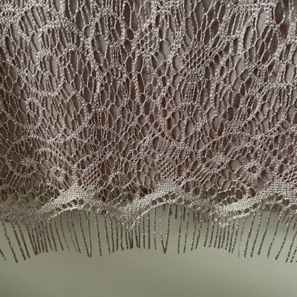 Laura - "Party dress  - taupe/blush colour  - metallic threads -lace- size 18 - Picture 5 of 11